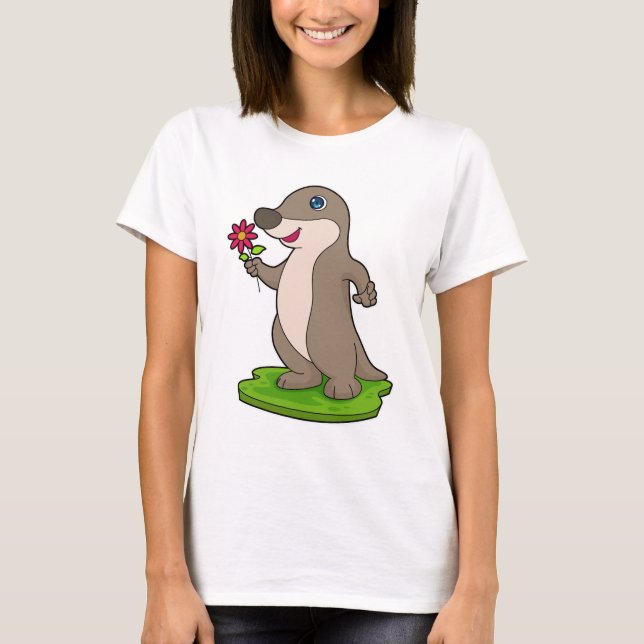 Camiseta Otter con flor (Anverso)