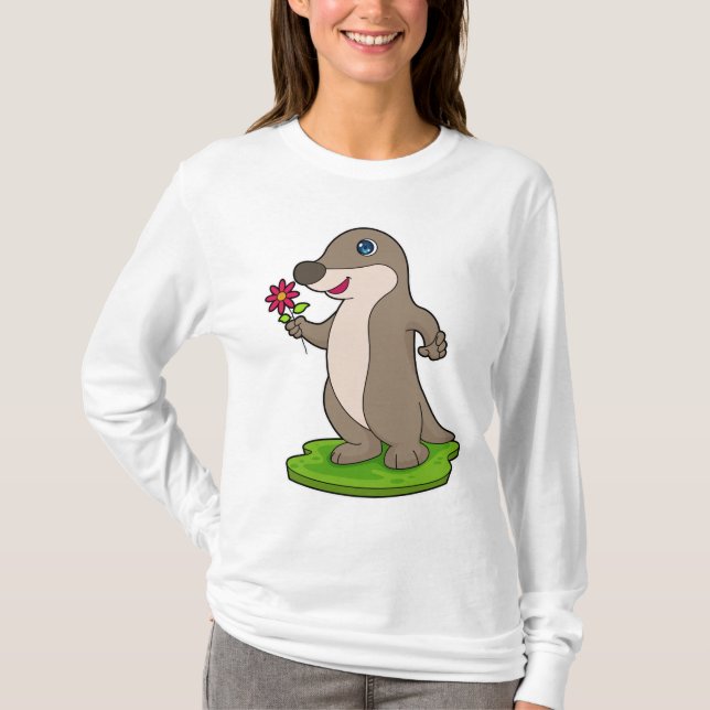 Camiseta Otter con flor (Anverso)