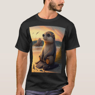Camiseta Otter de mar Retro Tubo de sol 1