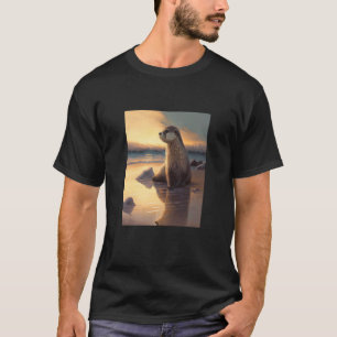 Camiseta Otter de mar Retro Tubo de sol 2