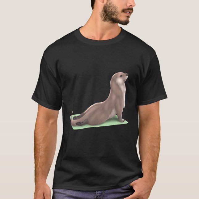 Camiseta Otter Dog Yoga Pose Meditación Zen Ejercicio de en (Anverso)