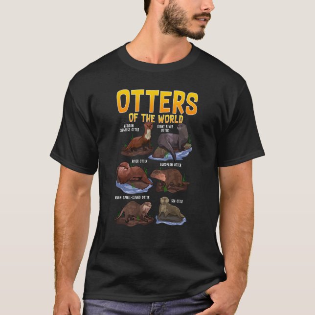 Camiseta Otter Educati, un animal del mar mundial (Anverso)