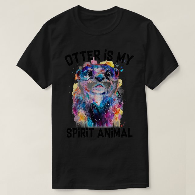 Camiseta Otter Es Mi Espíritu Animal Gracioso Pintando Otte (Diseño del anverso)