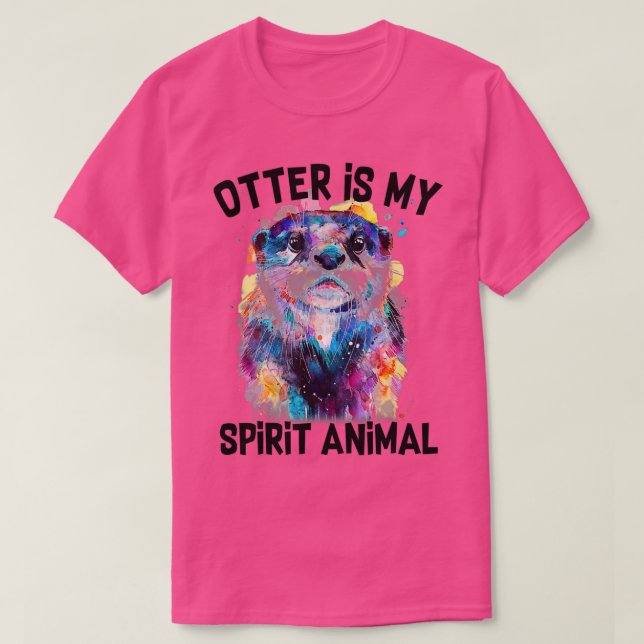 Camiseta Otter Es Mi Espíritu Animal Gracioso Pintando Otte (Diseño del anverso)