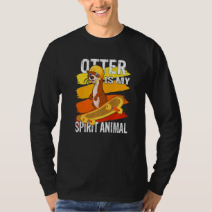 Camiseta Otter es mi Skateboarding en el Mar de los Animale