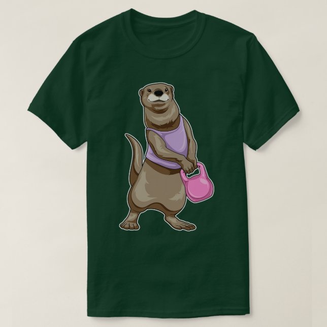 Camiseta Otter Fitness Dumbbell (Diseño del anverso)