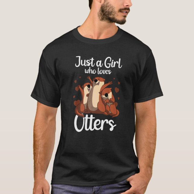 Camiseta Otter For Girls Women Sea Otter Animal (Anverso)