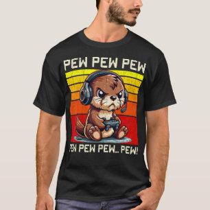Camiseta Otter Gamer Pew divertidos juegos de video Hombres