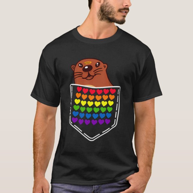 Camiseta Otter Gay Bag Lgbt orgullosamente Regalo de bander (Anverso)