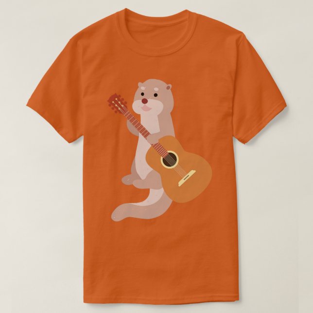 Camiseta Otter Guitarist Gige Animal Guitar Music Otter (Diseño del anverso)
