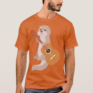 Camiseta Otter Guitarist Gige Animal Guitar Music Otter