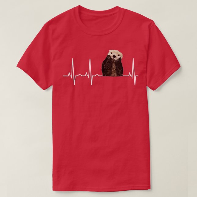 Camiseta Otter Heartbeat Shirt Cute Otter Lover Gift (Diseño del anverso)