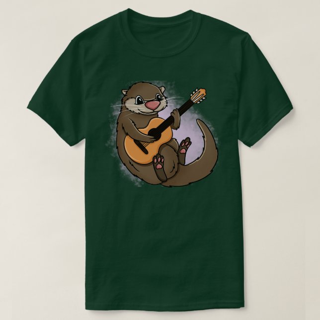 Camiseta Otter Jugando guitarra (Diseño del anverso)