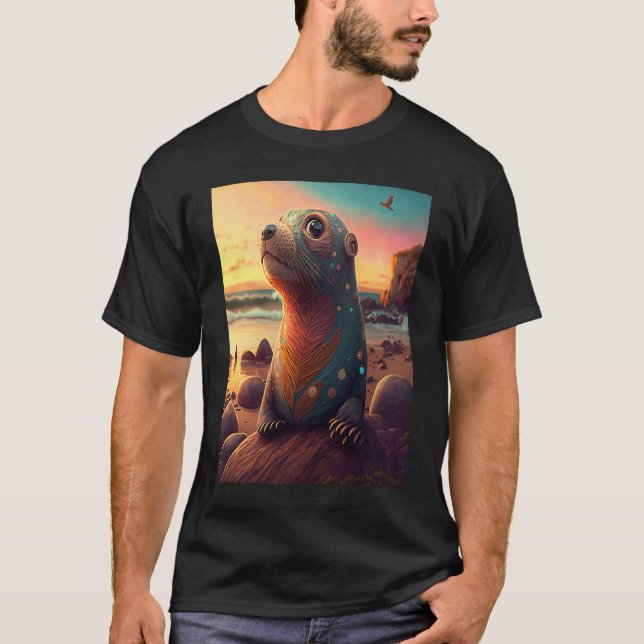 Camiseta Otter marino Retro Sunset Cutter (Anverso)