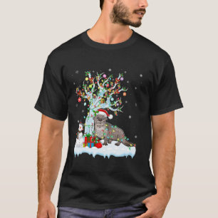 Camiseta Otter marino Xmas árbol de alumbrado Santa Hat Sea