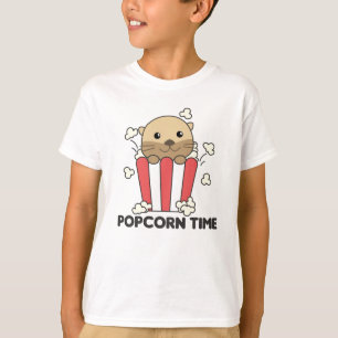 Camiseta Otter Popcorn Time Whats Poppin Funny Pun