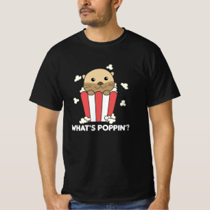 Camiseta Otter Popcorn Whats Poppin Funny Pun