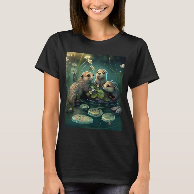 Camiseta Otter Puns Cute Otters Jugando 2 (Anverso)