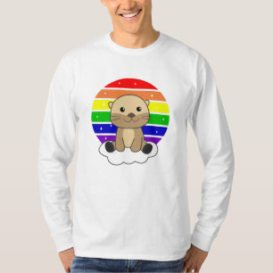 Camiseta Otter Rainbow Sweet Animals Colorful
