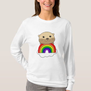 Camiseta Otter Rainbow Sweet Animals Colorful