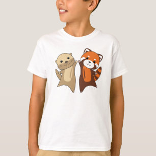 Camiseta Otter Red Panda Sweet Animals Para Niños