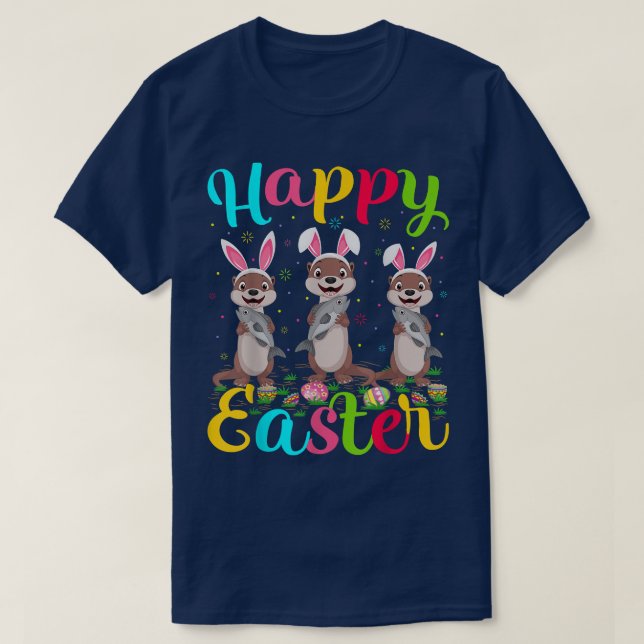 Camiseta Otter Sea Lover Easter Egny Sea Otter Happy E (Diseño del anverso)