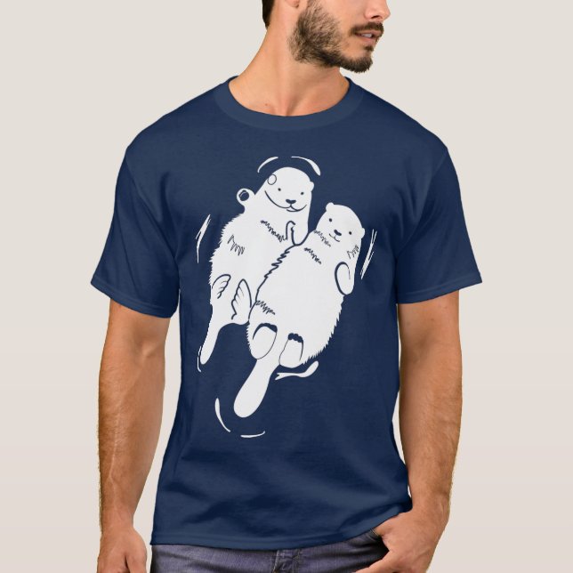 Camiseta Otter Twin Holding Hands Mateo Pareja Lover (Anverso)