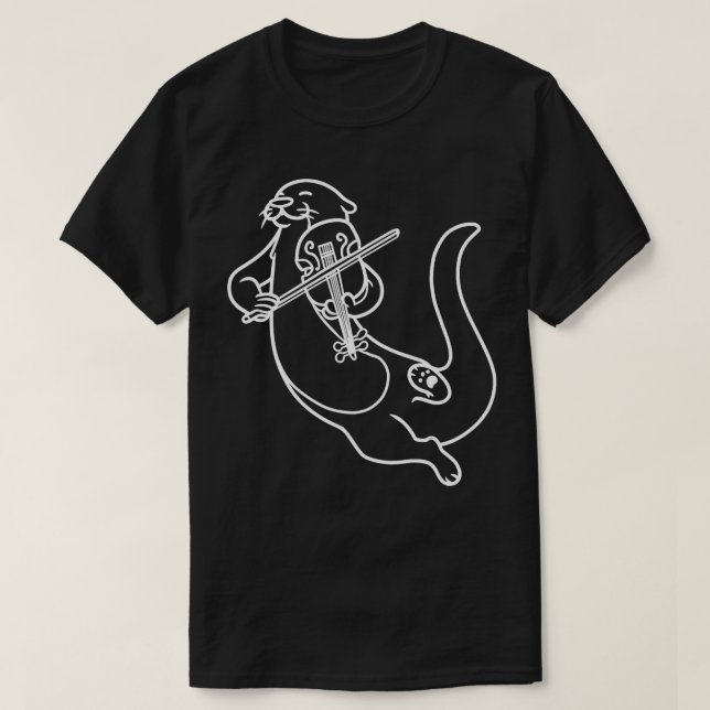 Camiseta Otter violinista Jugando Música Viola Violin Pract (Diseño del anverso)