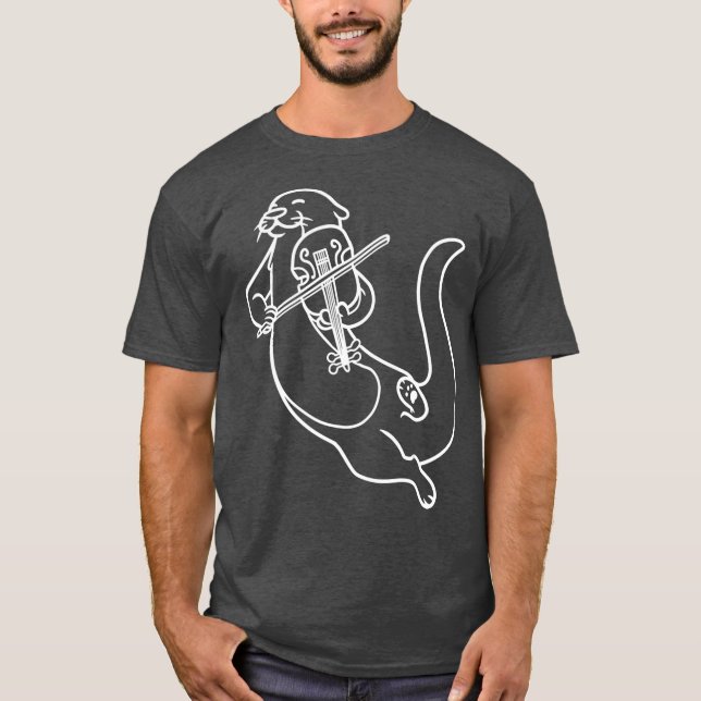 Camiseta Otter violinista toca música violín (Anverso)