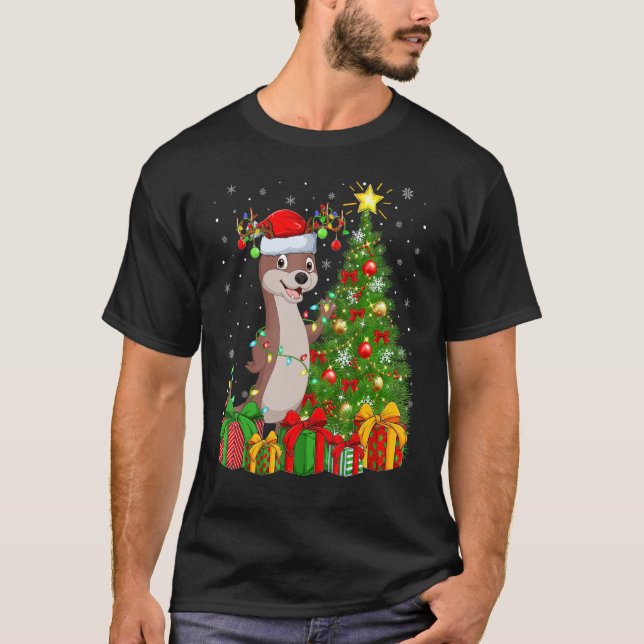 Camiseta Otter   Xmas Holiday Santa Otter Christmas Tree (Anverso)