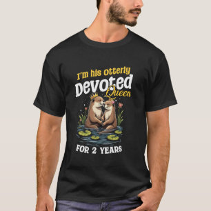 Camiseta Otterly Reina Rey Parejas Casamiento 2do Aniversar