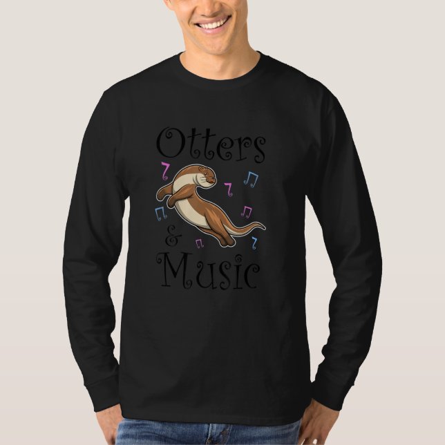 Camiseta Otters Musician Music Notes Dancing Sea Otter (Anverso)