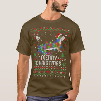 Camiseta Otters Santa Hat Animal Árbol de navidad ilumina H