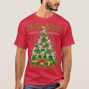 Camiseta Otters Xmas Lighting Tree Santa Otter Fea Christin
