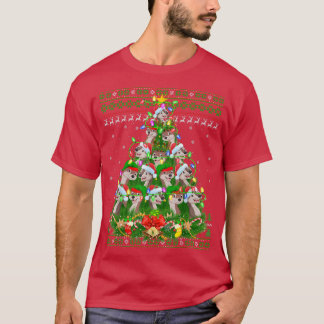 Camiseta Otters Xmas Lighting Tree Santa Otter Fea Christin