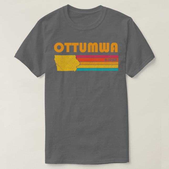 Camiseta Ottumwa Iowa Vintage Distresage Souvenir (Diseño del anverso)