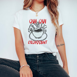 Camiseta Oui Oui Croissant – Desayuno Francés Mono Café