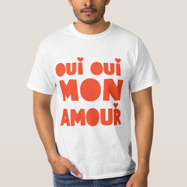 Camiseta "Oui Oui Mon Amour", T-Shirt Blanc (Anverso)