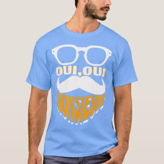 Camiseta Oui Oui Monsieur Mustache Gráfico Francés 1