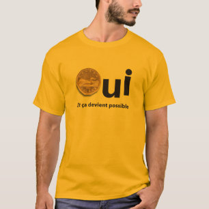 Camiseta OUI Quebec Referéndum 1995 cartel Dólares Amarillo