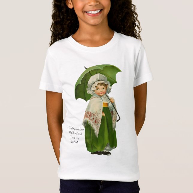 Camiseta Ould Ireland Chica paraguas irlandés (Anverso)