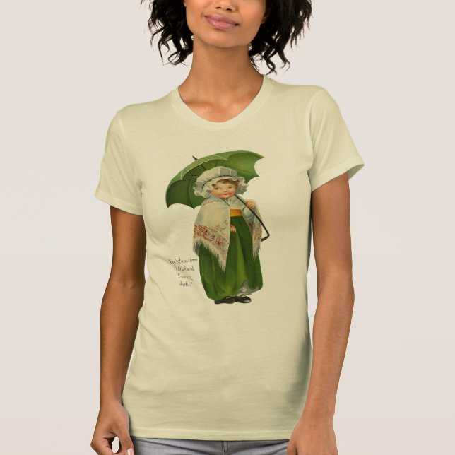 Camiseta Ould Ireland Chica paraguas irlandés (Anverso)