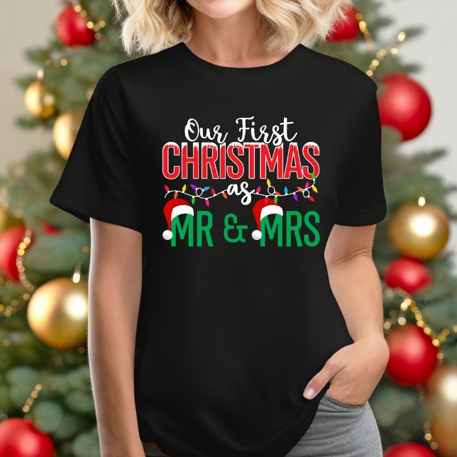 Camiseta Our First Christmas Women's T-shirt (Our First Christmas as Mr. and Mrs. t-shirt)