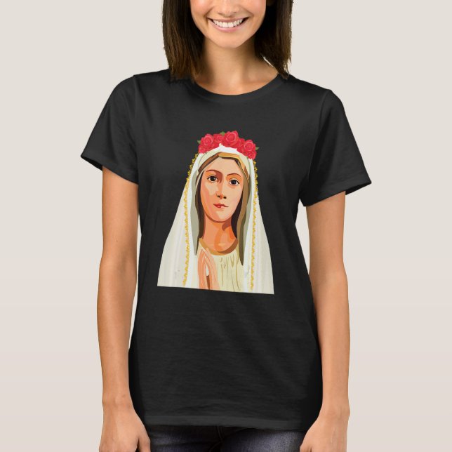 Camiseta Our Lady of Fatima Rosary Prayer Holy Blessed Mary (Anverso)