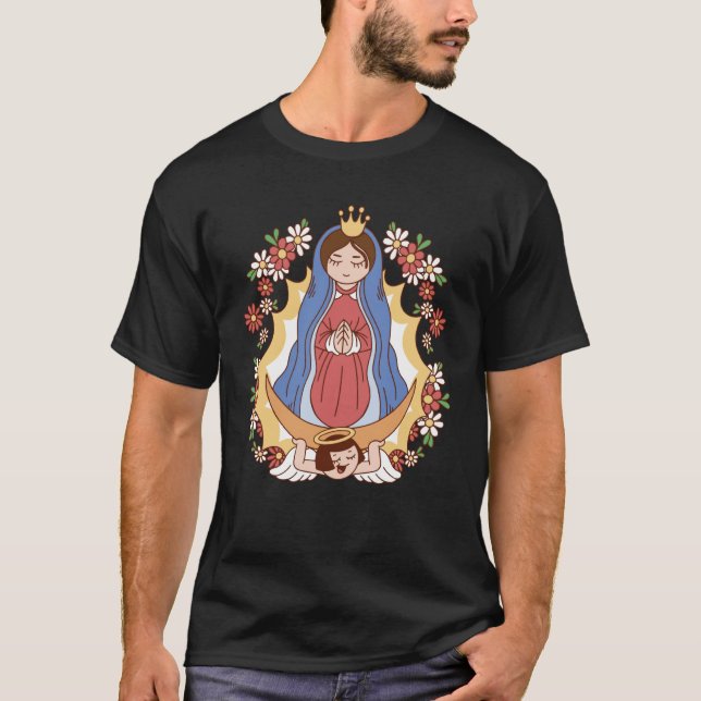 Camiseta Our Lady Of Guadalupe Saint Virgin Mary Gracias Ma (Anverso)