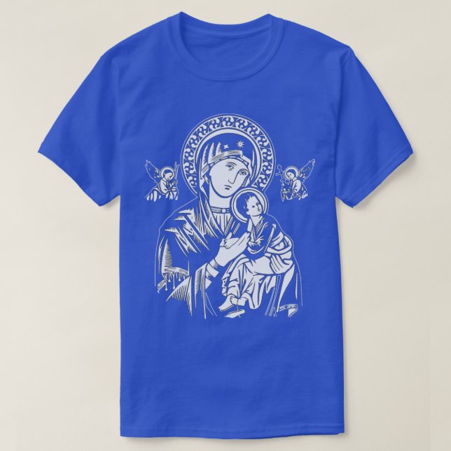 Camiseta Our Lady Of Perpetual Help on navy 1 (Diseño del anverso)