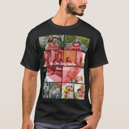 Camiseta Our Love Story 12 Photo Timeline Couple Collage