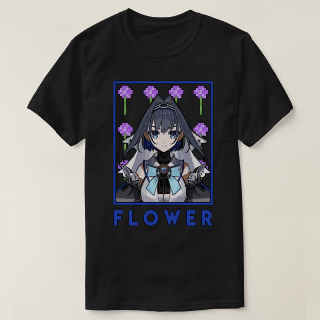 Camiseta Ouro Kronii Flor Hololiva Inglés (Diseño del anverso)