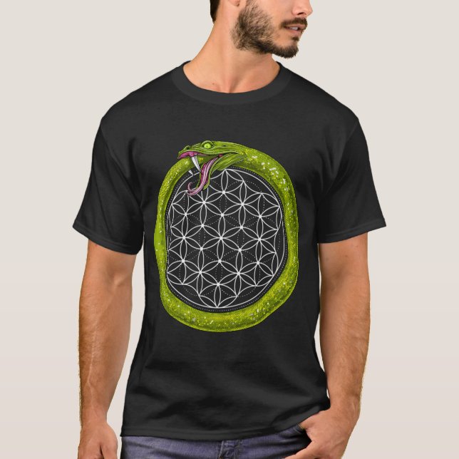 Camiseta Ouroboros Flor de la Vida (Anverso)