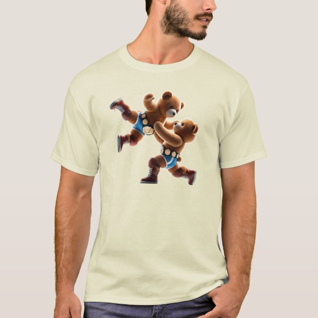 Camiseta  Ours catcheur, combat épique sur le ring. (Anverso)